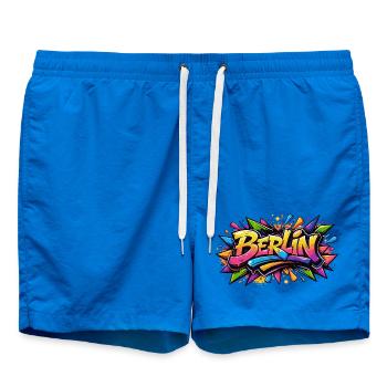 Berlin Graffiti lettering with colorful color effects - Swim Trunks - cobalt blue - Front