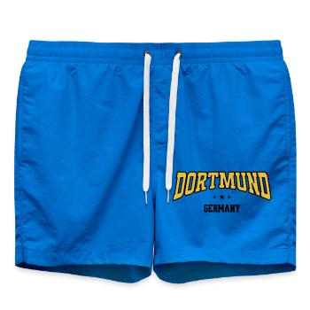 Dortmund Curved Font Design - Swim Trunks - cobalt blue - Front