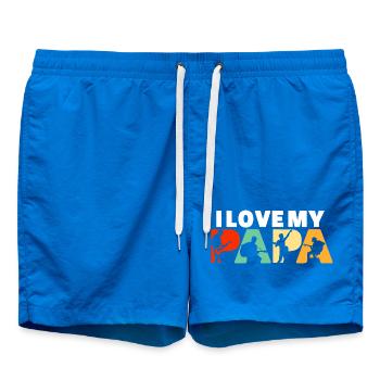 I Love My Papa Guitarist Musician Dad - Swim Trunks - cobalt blue - Front