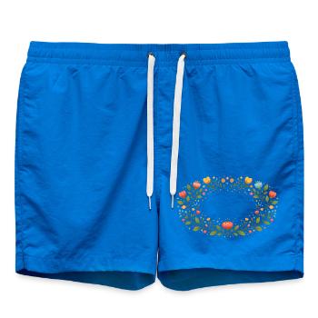 Floral Spring Frame with Flowers - Swim Trunks - cobalt blue - Front
