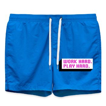 Work Hard. Play Hard. (Pink) - Badeshorts - Cobalt blue - Vorne