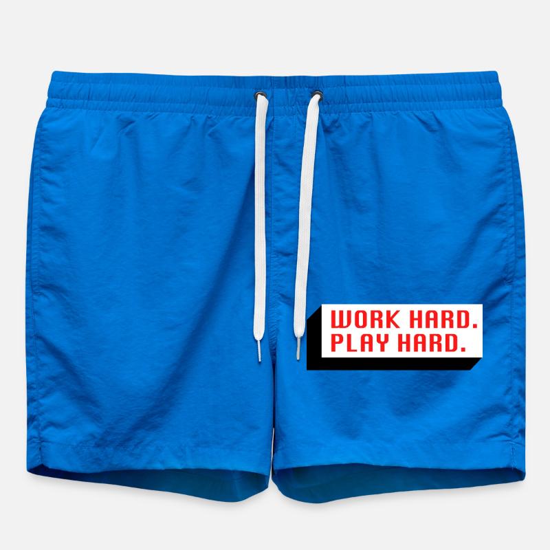 Travaille dur. Jouez fort. (Rouge) - Short de bain - cobalt blue
