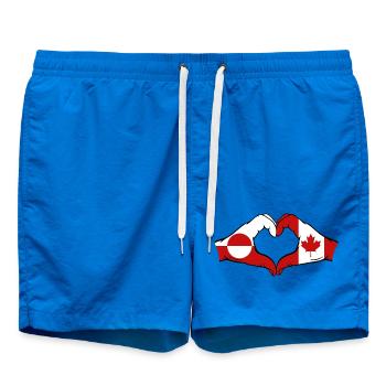 Drapeau du Canada Groenland, Mains en forme de cœur - Short de bain - cobalt blue - Devant