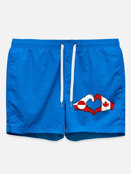 Greenland Canada Flag Hands Heart Shape - Swim Trunks - cobalt blue