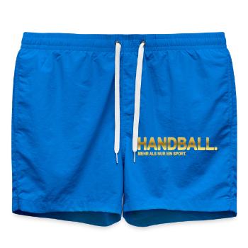 Handball. Mehr als nur ein Sport. (Gold) - Badeshorts - Cobalt blue - Vorne