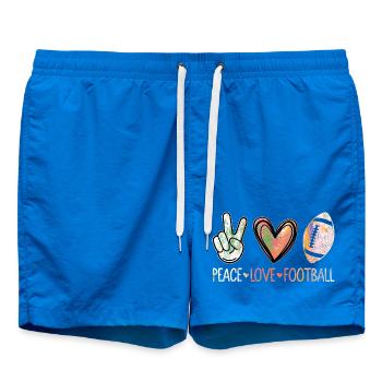 Peace Love Football Season Player Fan - Badeshorts - Cobalt blue - Vorne