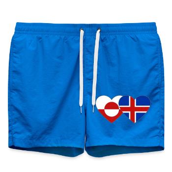 Drapeau du Groenland Danemark Cœur - Short de bain - cobalt blue - Devant