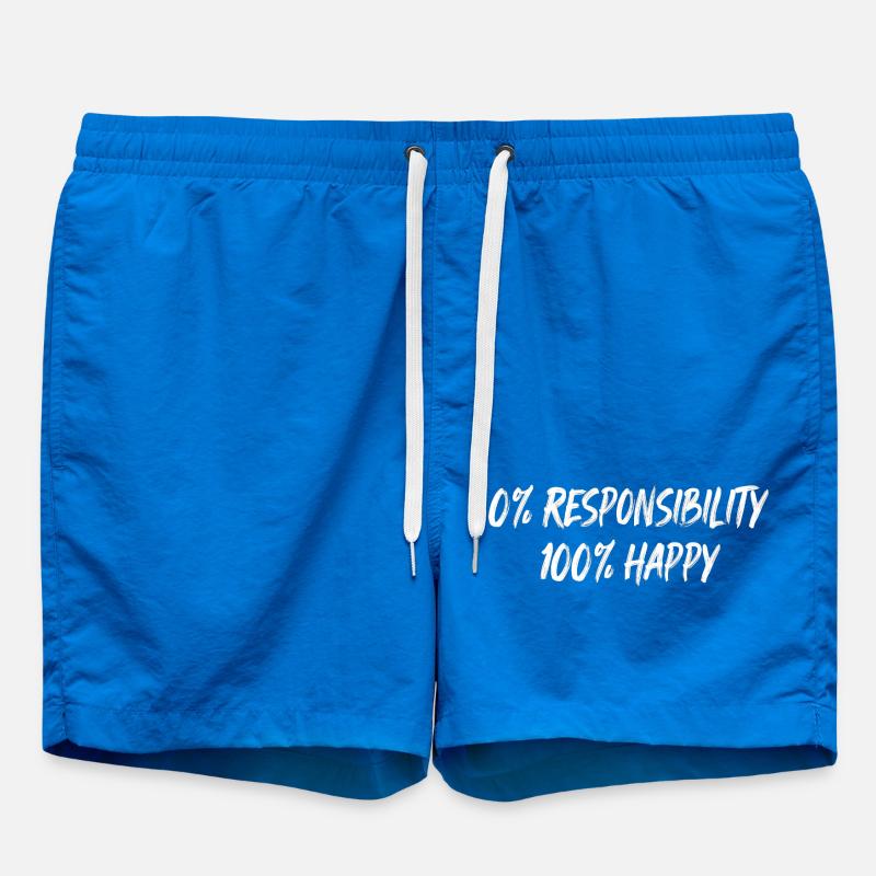 0% Responsibility 100% Happiness - Swim Trunks - cobalt blue