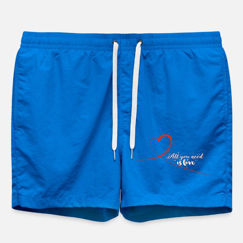 Love_Heart_Brush_Script_Illustration - Short de bain - cobalt blue