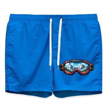 Ski Goggles Landscape - Swim Trunks - cobalt blue - Front
