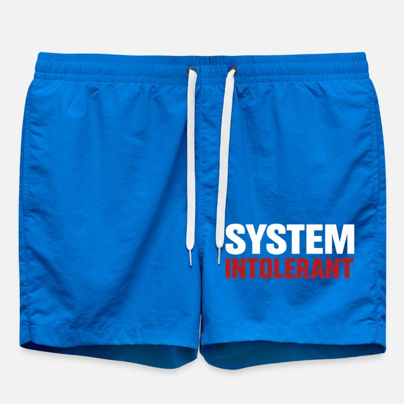 System Intolerant – Starkes Statement Design - Badeshorts - Cobalt blue
