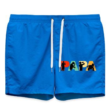 Papa Rapper Hip Hop Music Silhouette Art - Swim Trunks - cobalt blue - Front