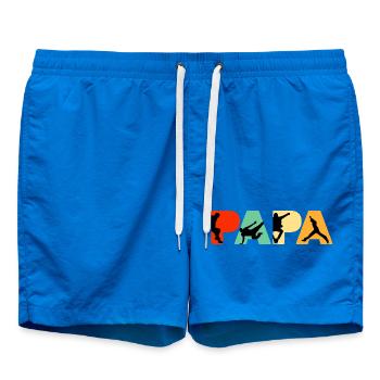 Papa de parkour Papa drôle et rétro qui fait du running libre - Short de bain - cobalt blue - Devant