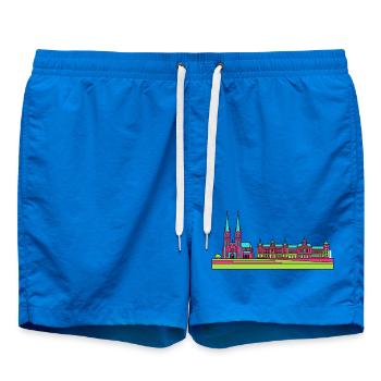 Silhouette de la ville de Szczecin Wały Chrobrego Art - Short de bain - cobalt blue - Devant
