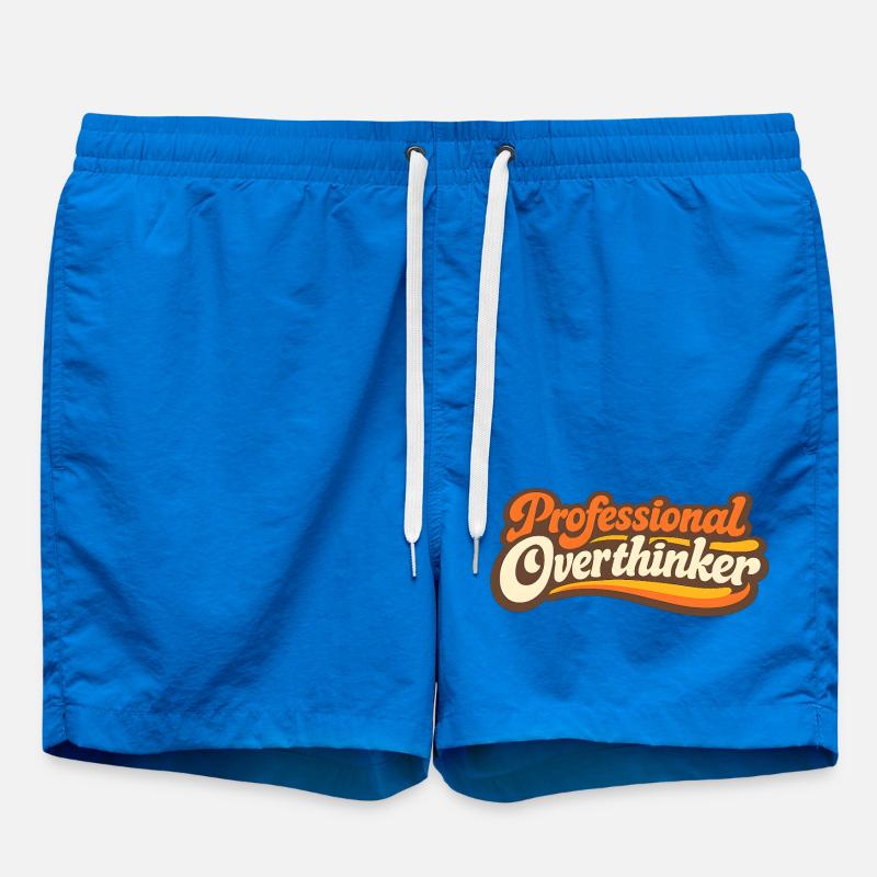 PROFESSIONAL OVERTHINKER Retro - Badeshorts - Cobalt blue