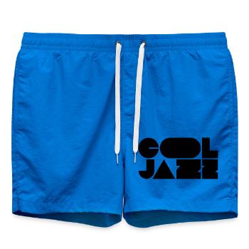 Bold cool jazz logo design - Swim Trunks - cobalt blue - Front