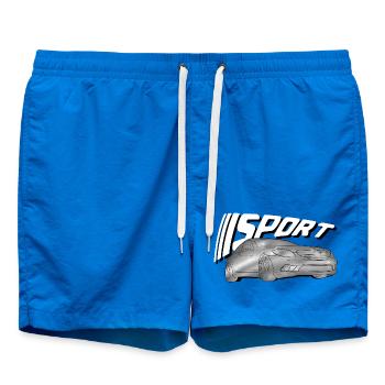 Glänzendes Sportauto Print - Badeshorts - Cobalt blue - Vorne