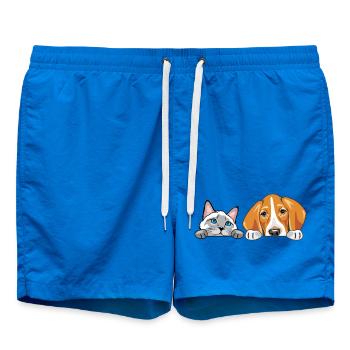 Peeking_Siamese_cat_and_Foxhound_dog - Short de bain - cobalt blue - Devant