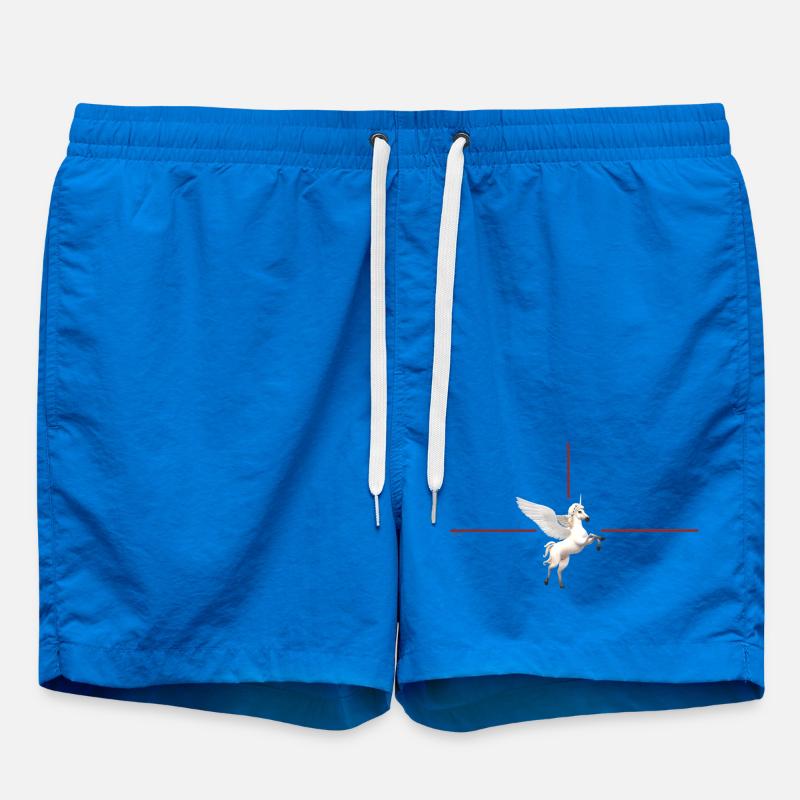 Licorne ailée devant des lignes rouges - Short de bain - cobalt blue