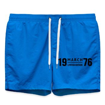 Limited Edition March 1976 Geburtstag Geschenk - Badeshorts - Cobalt blue - Vorne - AI Model Male 185 light (185cm)