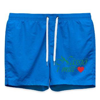 Nässjö in der Mitte – grüne Kalligraphie mit Herz - Badeshorts - Cobalt blue - Vorne