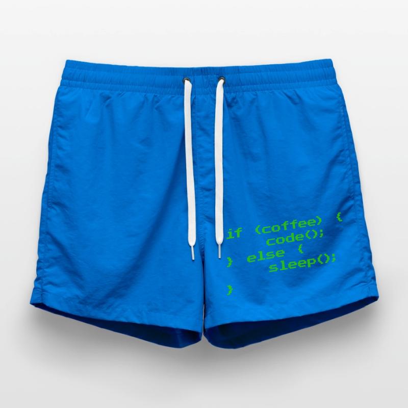 Kein Kaffee Kein Code Programmierer Informatiker Badeshorts