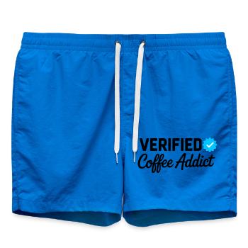 Badge vérifié de Coffee Addict Funny Caffeine Lover - Short de bain - cobalt blue - Devant