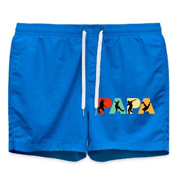 Papa Dancer Retro Street Dance Silhouette - Swim Trunks - cobalt blue - Front