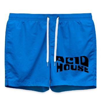 Acid House music logo design - Swim Trunks - cobalt blue - Front
