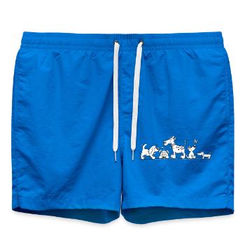 Motif de chien drôle avec chiens de dessins animés - Short de bain - cobalt blue - Devant