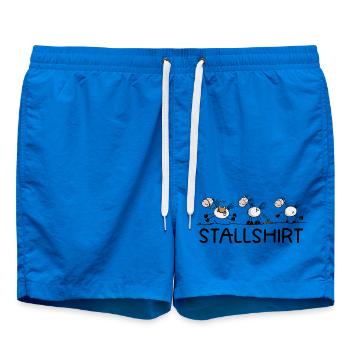 Lustiges Pferde Stallshirt Strichmännchen Pferd - Badeshorts - Cobalt blue - Vorne
