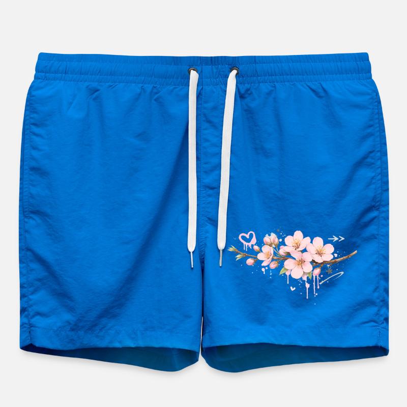 Kirschblüten Zweig im Graffiti Stil   - Badeshorts - Cobalt blue