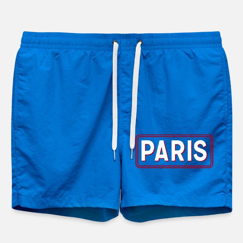 PARIS Retro 3D Weiß-Rot-Typografie - Badeshorts - Cobalt blue