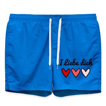 ICH LIEBE DICH. COEUR. COUPLE. SAINT VALENTIN - Short de bain - cobalt blue - Devant - AI Model Male 185 light (185cm)