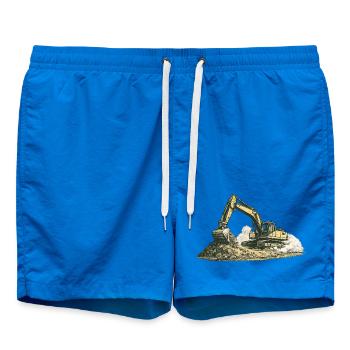Machine de construction de chantier pour excavatrice vintage - Short de bain - cobalt blue - Devant