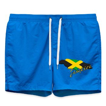 Map with the flag of Jamaica, I love Jamaica - Swim Trunks - cobalt blue - Front