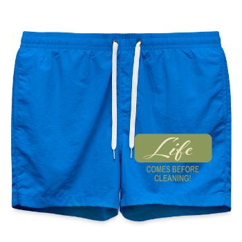 Citation minimaliste Vie avant le nettoyage - Short de bain - cobalt blue - Devant
