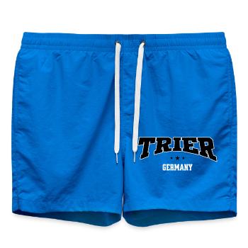 Motif de lettrage de la ville au collège de Trier, Allemagne - Short de bain - cobalt blue - Devant