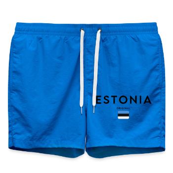 Drapeau estonien, design minimaliste élégant - Short de bain - cobalt blue - Devant - AI Model Male 185 light (185cm)