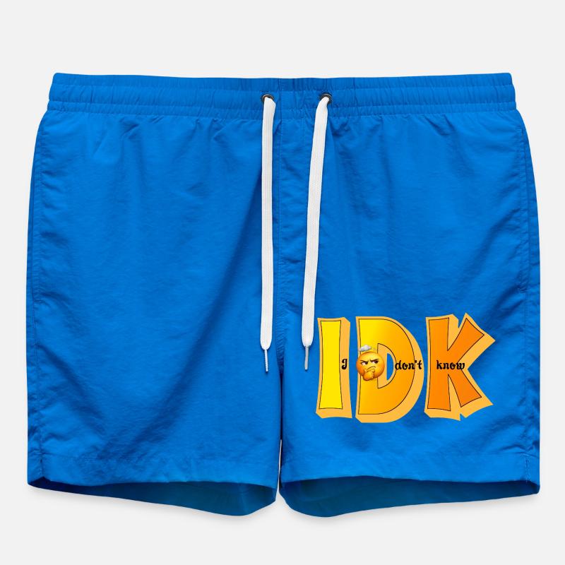 IDK – I Don't Know Funny Statement Design - Swim Trunks - cobalt blue