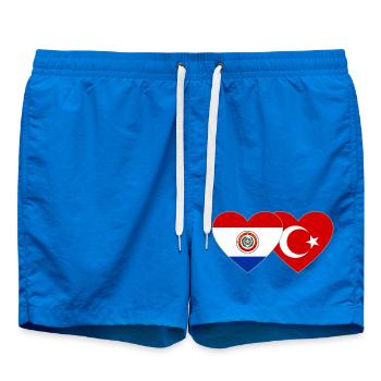 Paraguay_Tuerkei_Flagge_Herz - Badeshorts - Cobalt blue - Vorne
