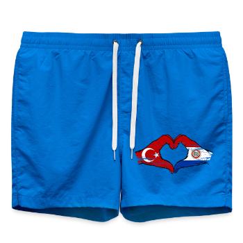 Türkei_Paraguay_Flagge_Hände_Herzform_used - Swim Trunks - cobalt blue - Front