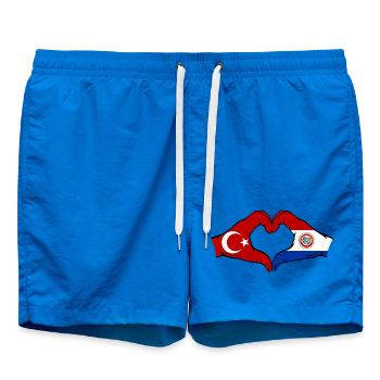 Türkei_Paraguay_Flagge_Hände_Herzform - Badeshorts - Cobalt blue - Vorne