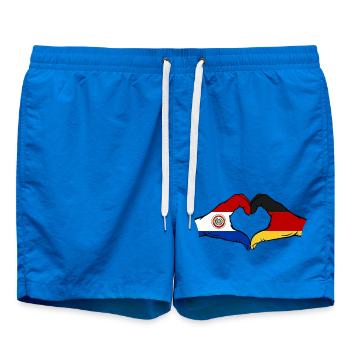 Germany Paraguay Flag Heart - Swim Trunks - cobalt blue - Front