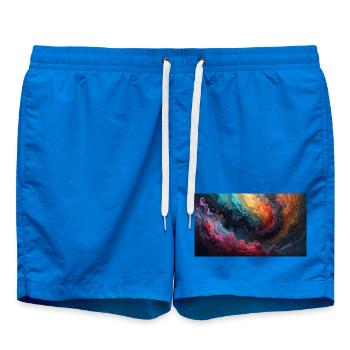 Swirl of color sea of fog - Swim Trunks - cobalt blue - Front