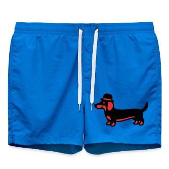 Cool Dachshund Hat Gentleman - Swim Trunks - cobalt blue - Front