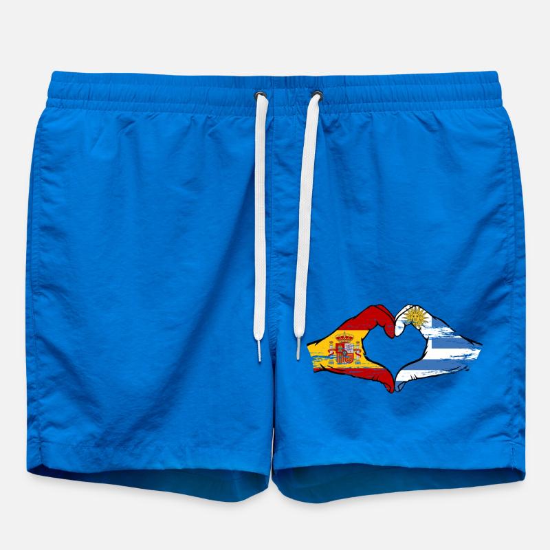 Drapeau Cœur Espagne Uruguay utilisé - Short de bain - cobalt blue