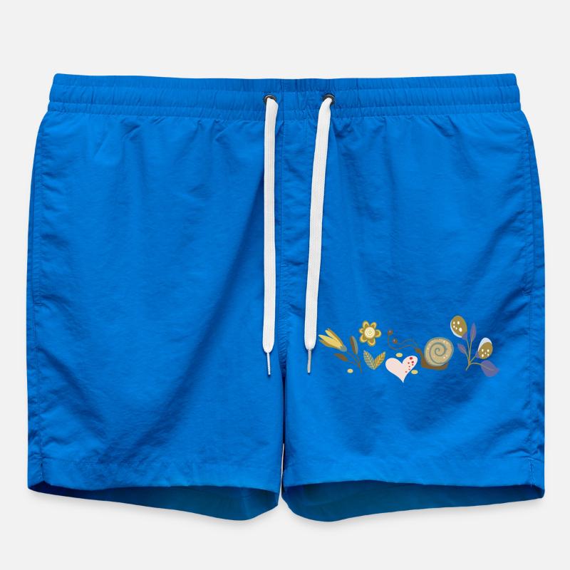 Fleurs avec escargot - Short de bain - cobalt blue