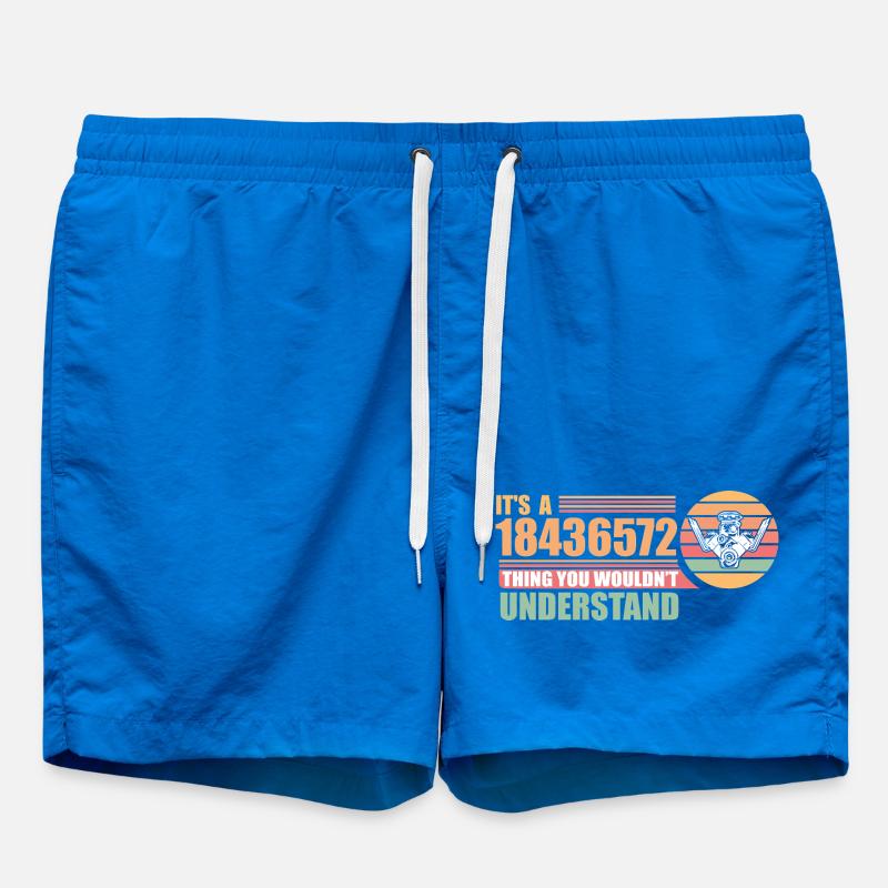 18436572 - V8 Engine Car Enthusiasts Mechanics - Swim Trunks - cobalt blue