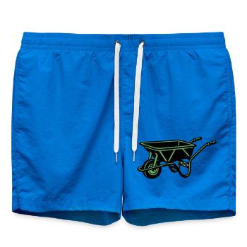 Wheelbarrow Garden Construction Tool - Swim Trunks - cobalt blue - Front